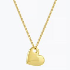 Gorjana Lou Heart Pendant Necklace - The Cottage Gold-tone Gold Plated Heart Necklace, Gold-tone Gold-plated Heart Necklace, Classic Necklace With Delicate Chain And Heart Pendant, Classic Necklace With Delicate Chain For Valentine's Day, Valentine's Day Gold Chain Necklace With Heart Pendant, Valentine's Day Gold Heart Pendant Chain Necklace, Gold Plated Double Heart Charm Necklace, Elegant Gold Chain Necklace With Heart Pendant, Elegant Heart Shaped Gold Chain Necklace