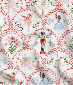 an image of a white background with nutcrackers and ballet dancers on it