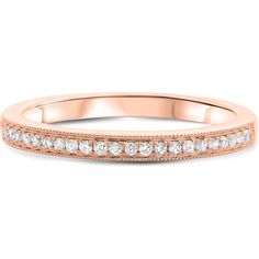 a rose gold wedding band with diamonds