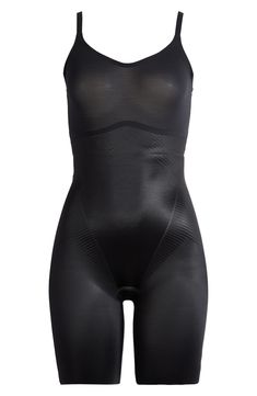 Feel your most supported in this curve-hugging bodysuit made with 360-degrees of shaping and an open gusset for easier bathroom visits. Pull-on style Scoop neck Adjustable straps Open gusset Nylon/elastane Machine wash, tumble dry Imported Black Full Coverage Sculpting Bodysuit, Black Sculpting Full Coverage Bodysuit, Black Compression Bodysuit With Smoothing Details, Black Compression Full-coverage Bodysuit, Black Compression Full Coverage Bodysuit, Black Compressive Full Coverage Bodysuit, Shaping Bodysuit, Simple Bathroom, Scoop Neck