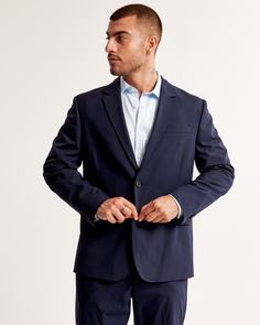 Men's The A&F Collins Tailored Classic Blazer | Men's Best Dressed Guest Collection | Abercrombie.com Tailored Suit, Suiting Fabric, Classic Blazer, American Clothing, Men's Coats & Jackets, Tailored Suits, Wedding Weekend, Men's Suits, Blazers For Men