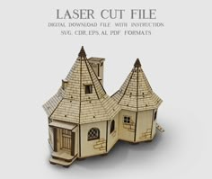 the laser cut file is ready to be used as a paper model for an old house