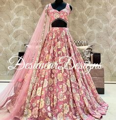 Made to Order/Measurement/Custom Order Lehenga - Color : pink - Fabric : Embroidered Georgette  - Fully flared paneled lehenga -   Attached  Dupatta with Blouse - Drawstring closure with Tassels - - It can be customize in any design or size  PLEASE NOTE: BUYERS ARE RESPONSIBLE FOR ANY CUSTOMS AND IMPORT TAXES THAT MAY APPLY. This is a made to order product. If you opt for 'Made To Measurement Option', we will provide a measurement template and you can share the measurements likewise. If you want to opt for 'Standard Size', Please refer to the size chart provided in the listing. Shipping: Standard Shipping is done by DHL ecommerce and it mostly takes 2 to 3 weeks to deliver after dispatch. Express Shipping is done by DHL express and it mostly delivers within a week after dispatch. Fabric Ca Pink Sharara For Reception Navratri, Pink Sharara For Reception And Navratri, Pink Cutdana Sets For Navratri, Pink Wedding Sets For Navratri, Pink Wedding And Navratri Sets, Pink Traditional Wear With Cutdana For Reception, Pink Traditional Wear With Resham Embroidery For Wedding, Pink Resham Embroidery Traditional Wear For Wedding, Pink Reception Dress With Cutdana Details