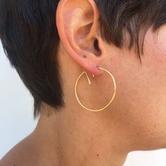 Open hoop earrings statement unique hoop earrings art deco | Etsy Minimalist Hoop Jewelry As Gift, Minimalist Hoop Jewelry Gift, Minimalist Pierced Open Circle Jewelry, Minimalist 14k Gold Filled Circle Earrings, Modern Pierced Hoop Wrap Earrings, Modern Hoop Wrap Earrings, Minimalist Yellow Gold Wrap Earrings As Gift, Minimalist Open Circle Jewelry With Matching Earrings, Modern 14k Gold Filled Hoop Jewelry