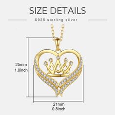 Limited Release: These are released only for a limited period, so if you like this jewelry, we suggest ordering them now. Metal: 925 Sterling Silver Pendant Size: 1.0inch*0.83 inch-(25mm*21mm). Chain Length: 18”+2(45cm+5cm). Weight:5.0g. Stone:featuring high-grade 5A cubic zirconia, Reveals Brilliant Shine. Plating process: Thick gold plating with a highly polished surface, Long-lasting color retention. Package includes: 1*necklace, 1*Gift Box, 1*Polishing Cloth,1* Velvet bag.; Suitable for both