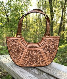 Hand-Tooled Leather Purse, Medium Satchel, Shoulder Bag, "Azteca" by ALLE, Mexican purse, Western Style, Mother's day gifts Traditional Engraved Rectangular Bag, Traditional Engraved Rectangular Bags, Traditional Rectangular Engraved Bag, Artisan Leather Bag With Engraving, Leather Bag With Engraved Details For Everyday Use, Artisan Hand Tooled Bags For Everyday Use, Leather Bag With Engraving For Everyday Use, Artisan Hand-tooled Bags For Everyday Use, Everyday Leather Bag With Engraved Details