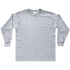 Small White Youth Long Sleeve T-Shirt Gray Long Sleeve Casual T-shirt, Heather Grey Cotton Top For Fall, Fall Heather Grey Cotton Top, Casual Athletic Heather Tops For Fall, Casual Tops In Athletic Heather For Fall, Athletic Heather Cotton Tops For Fall, Solid Color Long Sleeve Plain T-shirt, Basic Gray Long Sleeve Top, Basic Long Sleeve Plain Shirt