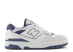 550 'White Vintage Indigo' - New Balance - BB550STG - white/vintage indigo | Flight Club New Balance Shoes550, Cool School Shoes, Blue 550 New Balance, New Balance 550s Navy, New Balance 550 White Vintage Indigo, Trending White Shoes, New Bounds Shoes, New Balance 550 Off White, New Shoes For School