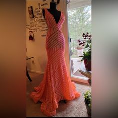 Bought For $800 After Taxes Will Be Shipped Inside Of Original Dress Bag Has Padding Built In Open To Offers! I Am A College Student And This Dress Is Currently At My House Back Home, Please Comment About Purchase And I Can Work Something Out With You For Shipment! Orange Prom Dress, Orange Prom Dresses, Dress Bag, Jovani Dresses, Bag Dress, College Student, College Students, Color Orange, My House