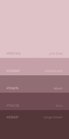 three shades of pink and brown with the same color scheme in each section, one is dark