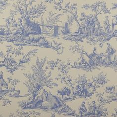 a blue and white toiler print wallpaper