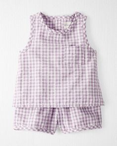 Purple Gingham Baby 2-Piece Seersucker Play Set Made with Organic Cotton | carters.com Gal Clothes, Mommy Material, Carters Baby Clothes, Boutique Aesthetic, Purple Gingham, Kids Shopping, Mom Vibes, Dream Kids, Family Of 6