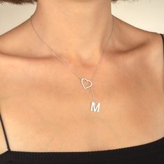 Letter Heart Necklace, Initial Necklace With Tiny Heart, Dangle Letter Necklace with Heart, Silver Personalized Necklace, Gift for Her Let's customize your gift together for the special person in your heart or to remind yourself that you are special! This product is the best idea to permanent any special name, common or meaningful word that is important to you :) -        MATERIAL: High Quality 925 Sterling Silver  -        COLOR: Silver Gray - Rose Gold - Gold  I produce all my jewelry by hand Necklace With Heart, Expensive Jewelry Luxury, Necklace Initial, You Are Special, Necklace Ideas, Jewelry Luxury, Expensive Jewelry, Tiny Heart, Cute Necklace