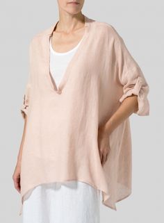 Linen Delicate Deep V-neck Overtop Relaxed V-neck Blouse For Day Out, Breezy V-neck Tops For Beach, Spring V-neck Beachwear Blouse, Beachy V-neck Top For Day Out, Summer V-neck Loungewear Blouse, V-neck Beachwear Top For Loungewear, Chic V-neck Top For Beach Season, Summer V-neck Tops, Breezy Tops For Summer Loungewear