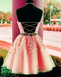 Lace Embroidery Halter Tulle Homecoming Dresses Cross BackLace Embroidery Halter Tulle Homecoming Dresses Cross Back Black Prom Dress Short, Dress Display, Tulle Homecoming Dress, Best Prom Dresses, Lace Formal Dress, Custom Size Dresses, فستان سهرة, Tulle Prom Dress, Burgundy Dress