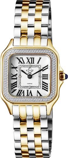 GV2 Women's Milan Diamond Dial Bracelet Watch, 27.5 mm | Nordstromrack Elegant Bracelet, Diamond Watch, White Dial, Watch Sale, Sparkle Diamonds, Stainless Steel Bracelet, Quartz Movement, Quartz Watch, Gold Watch