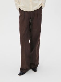 Composition : Outshell: RAYON 54% POLYESTER 46% / Lining: POLYESTER 100%  Color : BrownCountry of Origin : Republic of Korea Mid-rise Brown Pants For Streetwear, Brown Mid-rise Pants With Belt Loops, Brown Wide-leg Pants With Multiple Pockets, Brown Straight Leg Pants With Button Closure, Brown Full-length Cargo Pants With Belt Loops, Wide Pants, Trousers, Pants, Clothes For Women