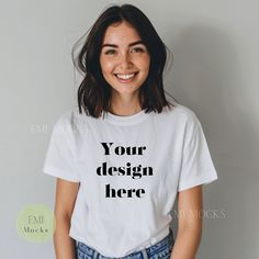 Bella Canvas 3001 White Mockup - Trendy Mock-Up, Simple Blank Tshirt Mock for Shops, Free Unisex Size Chart - T-shirt Mock Up - Mock Up This is a digital download of a Bella Canva Women's mock-up t-shirt, perfect for showcasing your designs in a professional and stylish way. High-quality mock-up design Bella Canva Women's t-shirt Perfect for showcasing designs The digital download includes the mock-up image only, allowing you to easily add your own design using photo editing software. The Bella Blank Tshirt, Mock Up T Shirt, Up Balloons, Graphic Tshirt Design, Tshirt Mockup, Photo Editing Software, Editing Software, Tshirt Design, Showcase Design