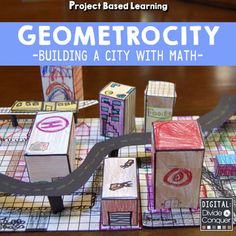 an image of a book cover with blocks on the floor and text that reads, geometricity - building a city with math