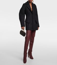 Find BOTTEGA VENETA Canalazzo Leather Over-the-knee Boots on Editorialist. Upper: lamb leather. Lining: leather. Sole: leather insole, leather and rubber sole. Toe shape: round toe. Made in Italy. Includes: shoe box, dust bag. Designer color name: Barolo. Fitted Luxury Knee-high Boots For Work, Luxury Fitted Knee-high Boots For Work, Luxury Knee-high Boots With Leather Lining For Work, Luxury Leather-lined Knee-high Boots For Work, Luxury Fitted Knee-high Boots With Leather Lining, Luxury Fitted Knee-high Boots For Fall, Designer Knee-high Boots For Business In Fall, Luxury Fitted Knee-high Boots For Office, Luxury Fitted Knee-high Boots For Winter