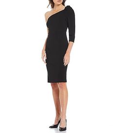 Women's Dresses & Gowns | Dillard's Chic 3/4 Sleeve Midi Dress For Evening, Chic Formal Dress With 3/4 Sleeves, Chic 3/4 Length Midi Dress For Formal Events, Chic 3/4 Length Midi Dress For Formal Occasions, Chic Fitted Dress With 3/4 Sleeves, Chic Midi Dress For Party, Fitted Cocktail Dress, 3/4 Length, Fitted Cocktail Dress 3/4 Length, Fitted Cocktail Dress With 3/4 Length