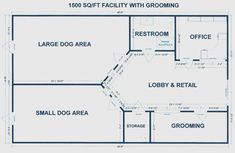 the floor plan for an office building with three rooms and two bathrooms in each room