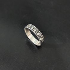 "About Item  Item           :- Sanskrit Mantra Ring  Ring size   :- Choose from variation( Custom size accepted) Material   :- 92.5 sterling silver Item Title :- OHM Sanskrit Mantra \"AHM BRAHMASHMI\" Sterling silver ring, Simple Band Ring in Silver, Silver Mantra Ring, Gifts for Her Description:- We use 925 sterling silver & 14K pure gold to making jewelry. We accept all types of custom & personalized order. Please send us a message if you are interested in a custom creation.  Shipping profile :- We ship all order within 3-5 days. But custom order takes time. Customer service:- If you have any question about our products & services, feel free to contact us. We do always best for our customers. Thanks & Regards, HandmadejeweleryCo." Traditional Silver Promise Ring, Adjustable Silver Engraved Ring, Spiritual Style, Silver Spiritual Engraved Ring, Spiritual Silver Engraved Ring, Mantra Sanskrit, Silver Ring Simple, Mantra Ring, Sanskrit Mantra, Simple Band