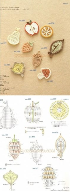 the instructions for making beaded fruit and vegetable brooches