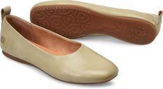 Womens Beca in Wild Light Green Classic Slip-on Flats With Arch Support, Comfortable Beige Flats With Leather Footbed, Beige Flats With Leather Footbed, Casual Beige Flats With Ortholite Insole, Casual Leather Flats With Ortholite Insole, Casual Slip-ons With Removable Insole And Almond Toe, Casual Slip-on Flats With Arch Support, Classic Slip-ons With Rubber Sole, Spring Cushioned Plain Toe Slip-ons