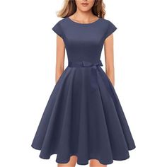 Questions? Leave A Comment Below! Blue Dressy Midi Dress For Party, Navy Knee-length Mini Dress For Party, Blue Knee-length Midi Dress For Prom, Navy A-line Midi Dress For Party, Blue Short Sleeve Party Dress, Blue Short Sleeve Dress For Party, Light Blue Short Sleeve Midi Party Dress, Navy Midi Dress For Spring Party, Chic Navy Party Midi Dress