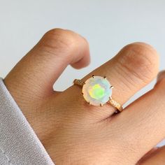 Ethiopian Welo Opal 14K Solid Gold Moissanite Diamond | Etsy Fine Jewelry Round Stone Gemstones With Prong Setting, Fine Jewelry Round Stone With Prong Setting, Fine Jewelry Gemstones With Prong Setting In Round Shape, Round Diamond Gemstones For Promise Ring, White 14k Gold Jewelry With Round Stone, Dazzling 14k Gold Gemstone Jewelry, Formal Opal Ring With Cubic Zirconia, Gold Opal Jewelry With Round Stone, 14k Gold Round Gemstones Fine Jewelry