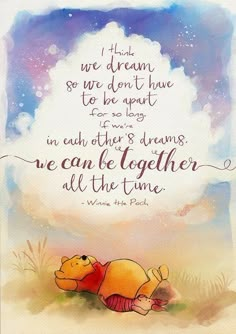 winnie the pooh quote on watercolor paper with clouds and stars in the background