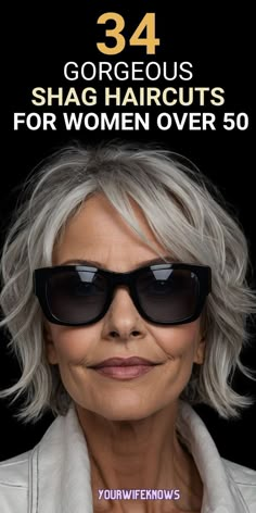 34 Chic Shag Haircuts to Elevate Style for Women Over 50! Modern Shag Haircuts Medium Over 50, Haircuts To Make You Look Younger, Modern Day Shag Haircut, Haircuts That Make You Look Younger, Short Hair Chubby Face, Shag Haircuts For Women, Hair For Older Women, Shag Hair, Grey Hair Over 50