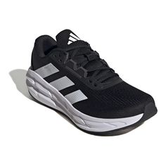 Update your wardrobe with these adidas Questar 3 men's running shoes. Click this FOOTWEAR GUIDE to find the perfect fit and more! TECHNOLOGIES & FEATURES Breathable mesh upper Bounce cushioning adds spring to your stride Lace-up closure for a secure fitDETAILS Textile, synthetic upper Textile lining Bounce 2.0 midsole Rubber outsole Padded footbed Round toe Lace-up closure Spot clean ImportedRESPONSIBLE Contains recycled materials 50% upper is recycled polyester Size: 11. Color: Black White Carb Adidas Running Shoes With Boost Midsole For Sports, Adidas Cushioned Functional Running Shoes, Adidas Sporty Running Shoes For Jogging, Sporty Adidas Running Shoes For Jogging, Adidas Functional Synthetic Running Shoes, Functional Adidas Synthetic Running Shoes, Adidas Functional Running Shoes For Jogging, Adidas Functional Athletic Fit Running Shoes, Adidas Dynamic Synthetic Running Shoes