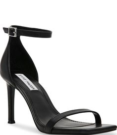 From Steve Madden&#x2C; the Piked Leather Ankle Strap Dress Sandals feature:leather upperAnkle strap with adjustable buckle closureSynthetic liningSynthetic outsoleApprox. 3.5" heel heightImported. Leather Single Strap Sandals For Evening, Sleek Single Strap Leather Heels, Leather High Heel Sandals With Single Strap, Leather Open Toe Heels With Single Strap, Leather Heels With Single Strap For Evening, Leather Single Strap Heels For Evening, Sleek Leather Heels With Strap, Sleek Leather Strap Heels, Leather Heels With Single Strap