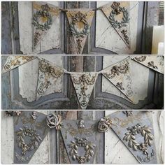 an old door with some decorations on it