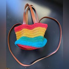 New With Tags! Cute Summer Bag Crochet Projects For Home, Rainbow Crochet, Summer Bag, Crochet Bags, Crochet Bag, Crochet Projects, Crossbody Bags, Bag Lady, Rainbow