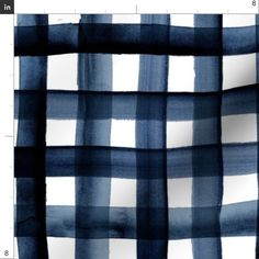 a blue and white checkered fabric is shown