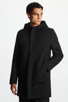 Our slim-fit parka coat is crafted from a cotton blend with a stand collar and enveloping hood. This lightly padded staple has a concealed zip and press-stud placket to keep in the warmth and discreet side-seam pockets.- Fully lined- ECONYL® is 100% regenerated nylon fibre from pre- and post-consumer waste such as fishing nets and other nylon waste 60% Cotton, 38% Recycled polyamide, 2% Elastane. Padding: 100% Polyester / Machine washBack length of size EU 48 is 49.5cm Winter Cotton Outerwear With Zipper Closure, Cotton Winter Outerwear With Zipper Closure, Hooded Cotton Parka With Fleece Lining, Winter Cotton Parka With Drawstring Hood, Hooded Cotton Outerwear For Cold Weather, Cotton Hooded Jacket With Detachable Hood For Cold Weather, Classic Winter Outerwear With Funnel Neck, Classic Funnel Neck Winter Outerwear, Cotton Hooded Puffer Jacket With Double-lined Hood