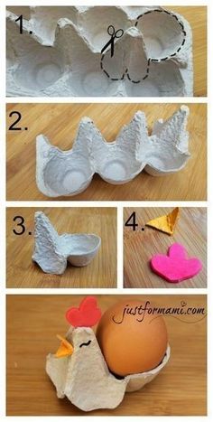 instructions for how to make an egg carton with paper mache eggshells