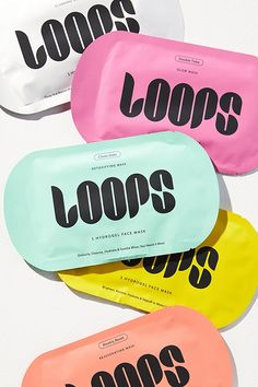 Loops Variety Mask Set Loops Face Mask, Beauty Set Packaging, Cosmetic Packaging Design Skincare, Sheet Mask Packaging, Face Mask Packaging, Skin Care Packaging Design, Skin Care Bottle, Masks For Face, Pr Packaging