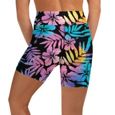 Women's 5" length UV Paddle Board Swim Shorts are designed with UPF 50 sun protection and a modest length to keep you safe and stylish in the sun. The ombre floral Hibiscus print is vibrant an uses safe Oeko Tex inks for chlorine-safe swimming and an eco-friendly option. • 82% polyester, 18% spandex, unlined • Very soft four-way stretch fabric • Comfortable high waistband • Triangle-shaped gusset crotch • Flat seam and coverstitch Hand wash cold, gentle. Air dry. Avoid contact with rough surface Hibiscus Print, Swim Shorts Women, Flat Seam, Paddle Board, Triangle Shape, Paddle Boarding, Rash Guard, Upf 50, Board Shorts