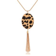 PRICES MAY VARY. 【LONG NECKLACE WITH PENDANT 】-- Tonal and on-trend, the Long Pendant Necklace in Gold is sure to become one of your new favorites. This pendant necklace features striped Leopard snakeskin Fur Pattern, curb chain tassels and an oval pendant that are sure to wow. Make an unforgettable statement with the Long Necklace whit pendant. 【FASHION DESIGN】--This Bohemia boho tassel necklace is inspired by the natural ,oval pendant move and sit on snake chain, size 32"+3" Extender,with lobs Sweater With Necklace, Simple Long Necklace, Fur Pattern, Tassel Necklace Boho, Leather Pendant, Antler Necklace, Free Mirror, Necklace With Pendant, Leopard Sweater