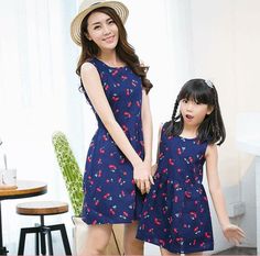 Sleeveless dress for mother and daughter Sleeveless Matching Outfits Dresses For Summer, Summer Sleeveless Matching Outfit Dresses, Spring Sleeveless Coordinated Dresses, Clothes Matching, Mother Daughter Dress, Matching Outfit, Girls Dresses Summer, Clothes Women, Dress Girl