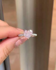 Cute Promise Rings, Pink Engagement, Pink Engagement Ring, Pink Diamond Ring, Diamond Heart Ring, Heart Engagement Rings, Heart Shaped Diamond