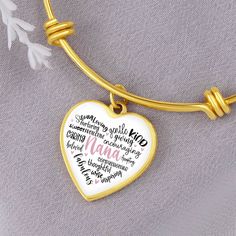 Nana heart bangle bracelet charm with optional engraving. The perfect gift for Mother's day, Christmas, Birthday, or just because. Purchase This Best-seller and We Guarantee It Will Exceed Your Highest Expectations! ➜ Our patent-pending jewelry is made of high quality surgical steel with an 18k gold finish option. This Jewelry Item Is the Perfect Keepsake! Whether for Yourself or a Loved One. ➜ If the custom engraving option is available, engrave onto the back of the pendant your loved one's nam Personalized Meaningful Charm Bracelet For Gift, Personalized Meaningful Charm Bracelet As Gift, Personalized Meaningful Bracelet For Valentine's Day, Personalized Meaningful Bracelets For Valentine's Day, Personalized Charm Bracelet As Gift, Meaningful Personalized Bangle Jewelry, Personalized Heart Bracelet For Mother's Day, Mother's Day Gift Charm Bracelet With Heart Charm, Mother's Day Anniversary Charm Bracelet With Heart Charm