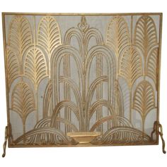 Art Deco French Screen Art Deco Gold Arches, Gold Fireplace Screen, Deco Fireplace, Panel Fireplace, Design Fireplace, Art Deco Fireplace, Blitz Design, Motif Art Deco, Art Deco Interior Design