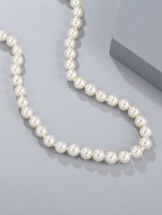 Color: White Gender: Women Material: Nylon Quantity: 1 piece Style: Glamorous Details: Pearls IN Length 18.7 This data was obtained from manually measuring the product, it may be off by 1-2 CM. Pearl Beaded Necklace, Faux Pearl Necklace, Pearl Color, Clothing Dresses, White Style, Pearl Beads, Harry Styles, Faux Pearl, Womens Necklaces