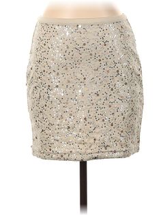 H&M Formal Skirt Size: Small Bottoms - used. 77% POLYESTER, 19% VISCOSE, 4% ELASTANE | H&M Formal Skirt: Silver Bottoms - Size Small Formal Skirt, Womens Bottoms, H&m, Women Handbags, Silver