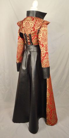 Black Ruby Red and Gold Women's Renaissance Pirate - Etsy Fitted Gothic Medieval Dress For Fall, Red Medieval Dress For Costume Party And Festivals, Traditional Red Costume Outerwear, Fitted Medieval Dress Costume For Fall, Fitted Medieval Dress For Fantasy Events In Fall, Medieval Fitted Outerwear For Costume Party, Fitted Medieval Dress For Fall, Fitted Medieval Outerwear For Costume Party, Fitted Red Outerwear For Festival